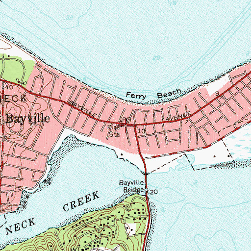 Topographic Map of Bayville Fire Department, NY