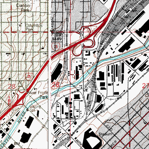 Topographic Map of Denver Police Department Traffic Operations, CO