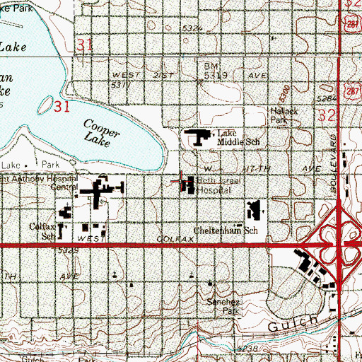 Topographic Map of Colorado Acute Long Term Hospital, CO