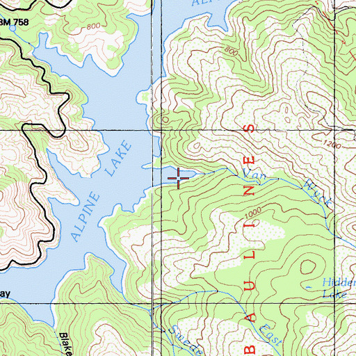 Topographic Map of Van Wyck Creek, CA