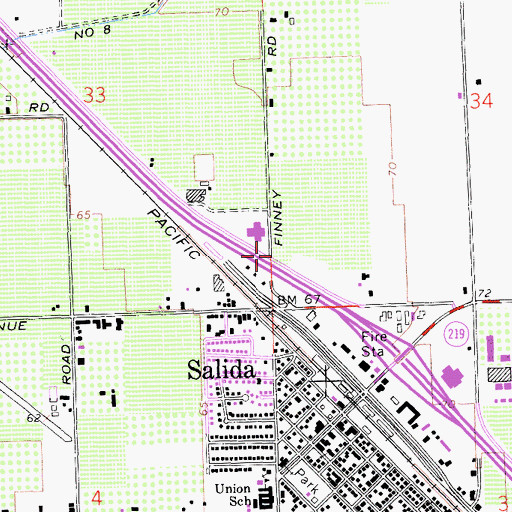 Topographic Map of Maric College - Modesto, CA