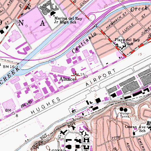 Topographic Map of American Intercontinental University, CA