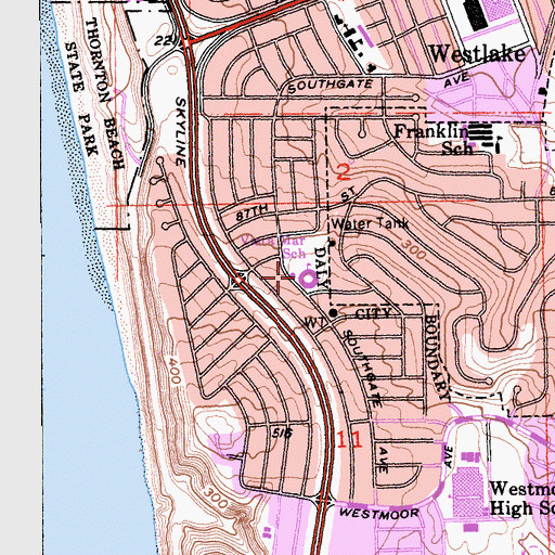 Topographic Map of Marjorie H Tobias Elementary School, CA