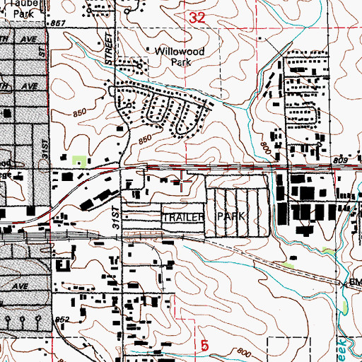 Topographic Map of Marion Fire Department Station 2, IA