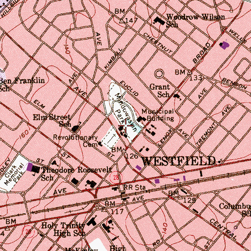 Topographic Map of Presbyterian Nursery and Kindergarten School, NJ