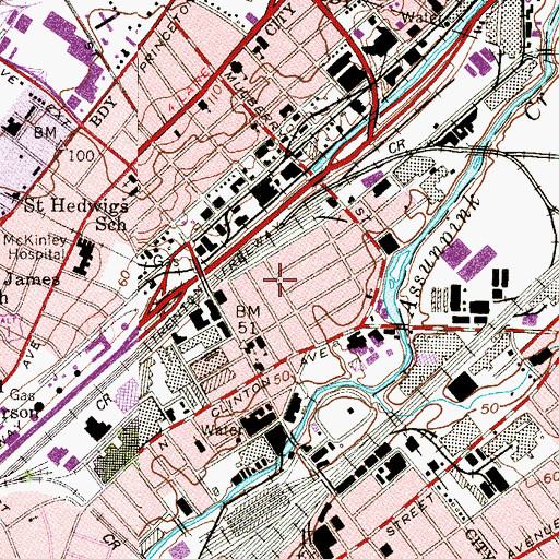 Topographic Map of Woodrow Wilson Elementary School, NJ