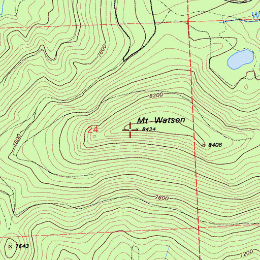 Topographic Map of Mount Watson, CA