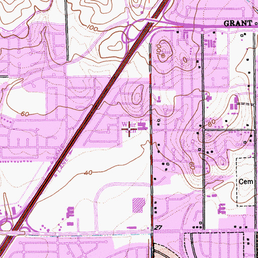 Topographic Map of David A Weir Elementary School, CA