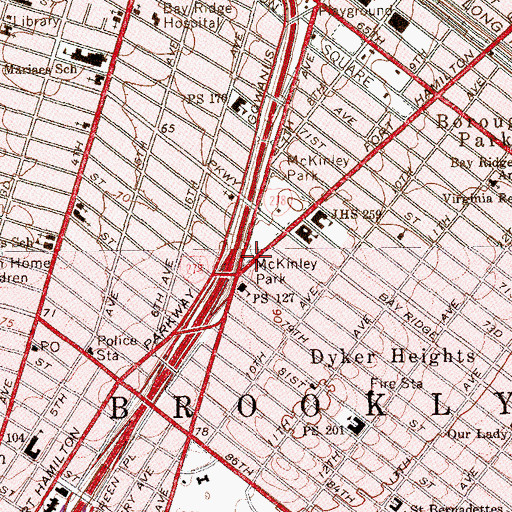 Topographic Map of McDonald Square, NY