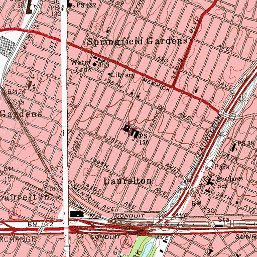 Topographic Map of Laurelton Jewish Center (historical), NY
