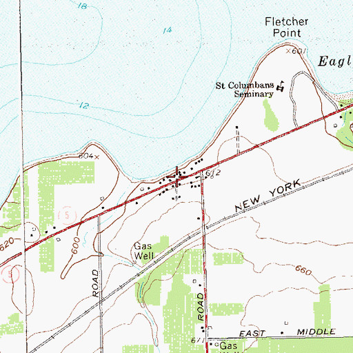 Topographic Map of Center Corners, NY