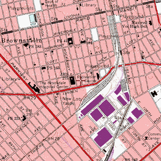 Topographic Map of Osborn Playground, NY
