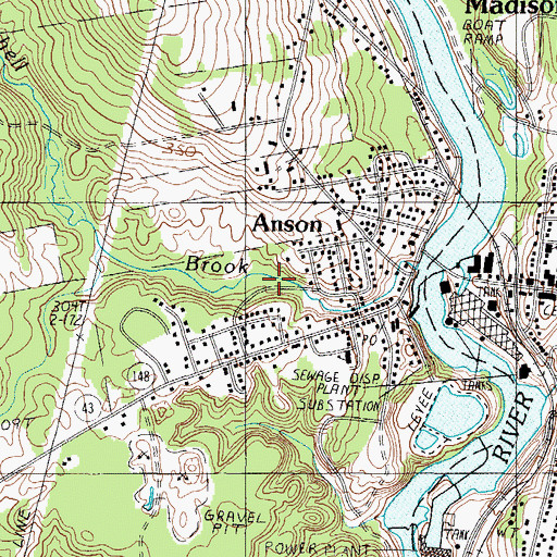 Topographic Map of Anson Census Designated Place, ME