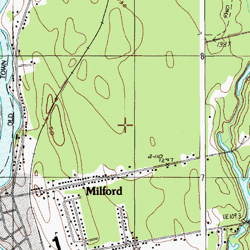 Topographic Map of Milford Census Designated Place, ME