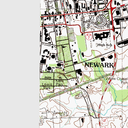 Topographic Map of University of Delaware Gilbert Complex Building C, DE