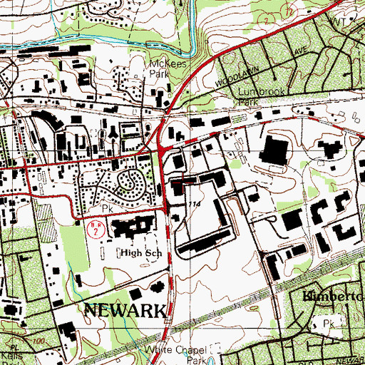 Topographic Map of College Square Shopping Center, DE
