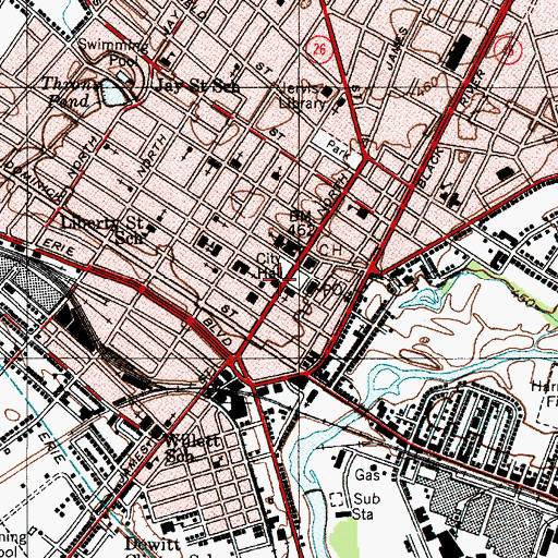 Topographic Map of Rome City Jail, NY