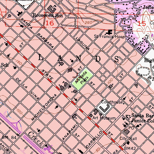 Topographic Map of Alameda Plaza, CA