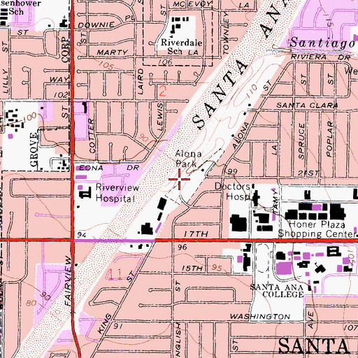 Topographic Map of Alona Park, CA