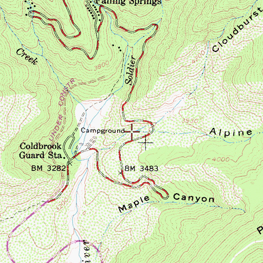 Topographic Map of Alpine Canyon, CA
