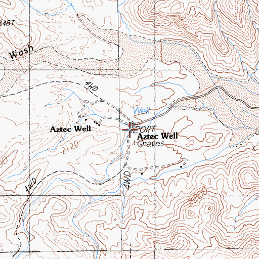 Topographic Map of Aztec Well, CA