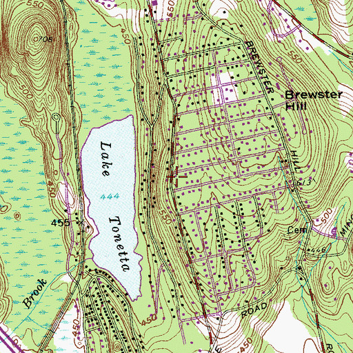 Topographic Map of Brewster Hill Census Designated Place, NY