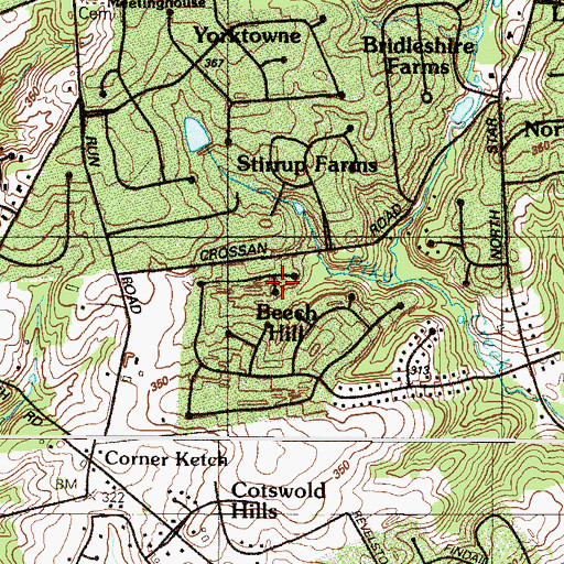 Topographic Map of North Star Census Designated Place, DE
