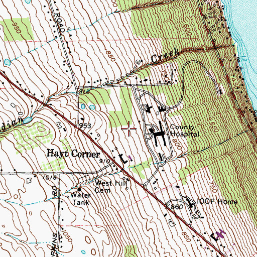 Topographic Map of Northwest Ithaca Census Designated Place, NY