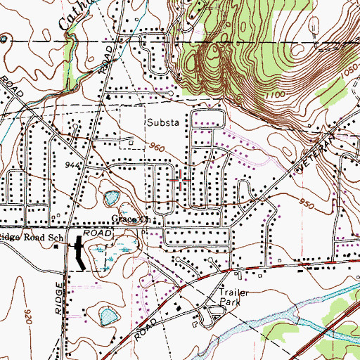 Topographic Map of Horseheads North Census Designated Place, NY