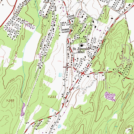 Topographic Map of Hurley Census Designated Place, NY