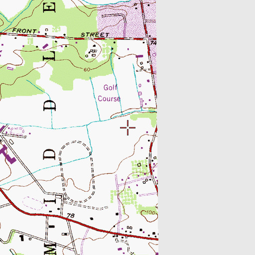 Topographic Map of Lincroft Census Designated Place, NJ