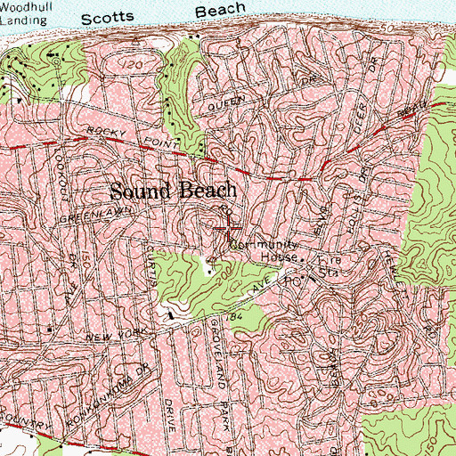 Topographic Map of Sound Beach Census Designated Place, NY