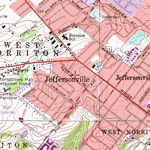 Topographic Map of West Norriton Census Designated Place, PA