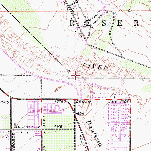 Topographic Map of Bautista Creek, CA