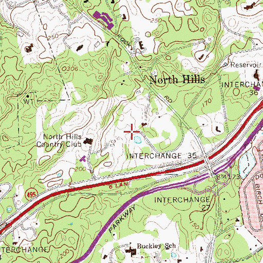 Topographic Map of Village of North Hills, NY