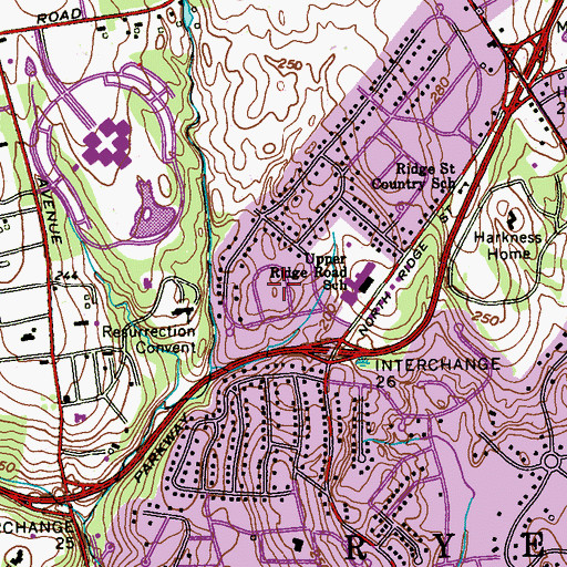 Topographic Map of Village of Rye Brook, NY