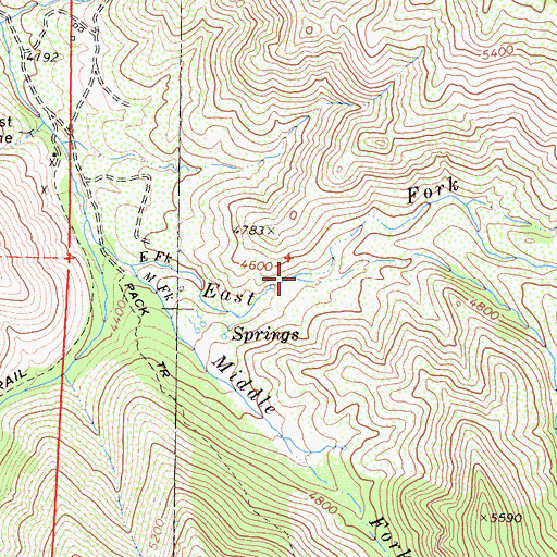 Topographic Map of Bear Trap Canyon, CA