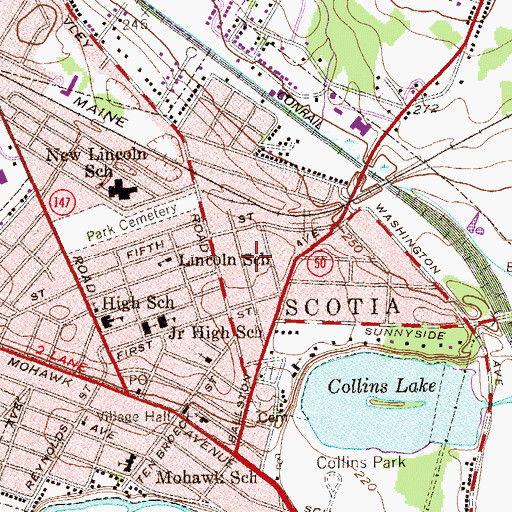 Topographic Map of Village of Scotia, NY