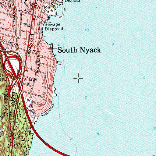 Topographic Map of Village of South Nyack, NY