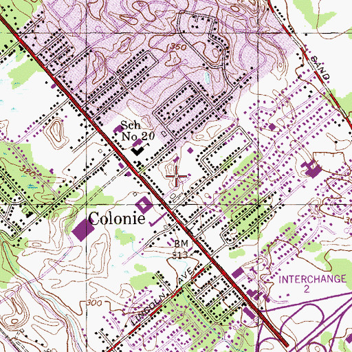 Topographic Map of Village of Colonie, NY