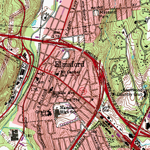 Topographic Map of Village of Elmsford, NY