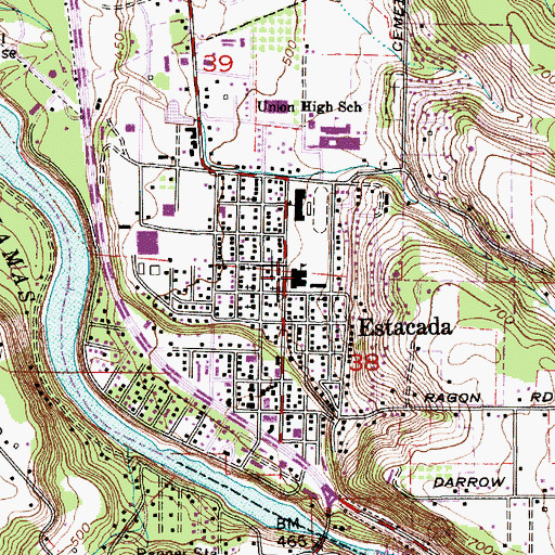 Topographic Map of Clackamas River Elementary School, OR
