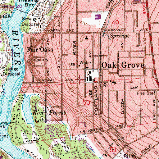 Topographic Map of Sojourner School, OR