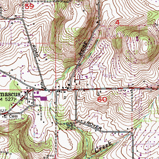 Topographic Map of Damascus Christian School, OR