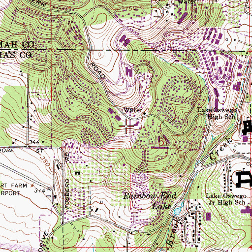 Topographic Map of Touchstone Elementary School, OR