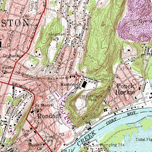 Topographic Map of Church of the Immaculate Conception, NY