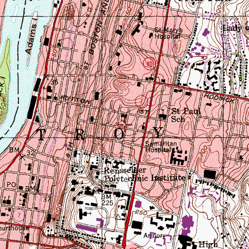 Topographic Map of Sisters of Mercy Convent, NY