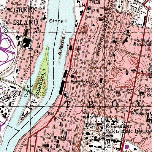 Topographic Map of Saint Peter's Academy, NY