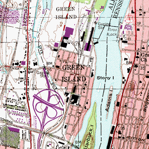 Topographic Map of J M McGowan Hose Company Number 2, NY