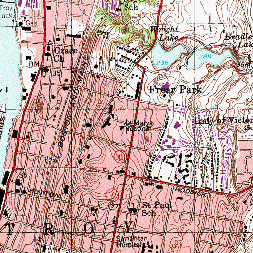 Topographic Map of Seton Hall, NY